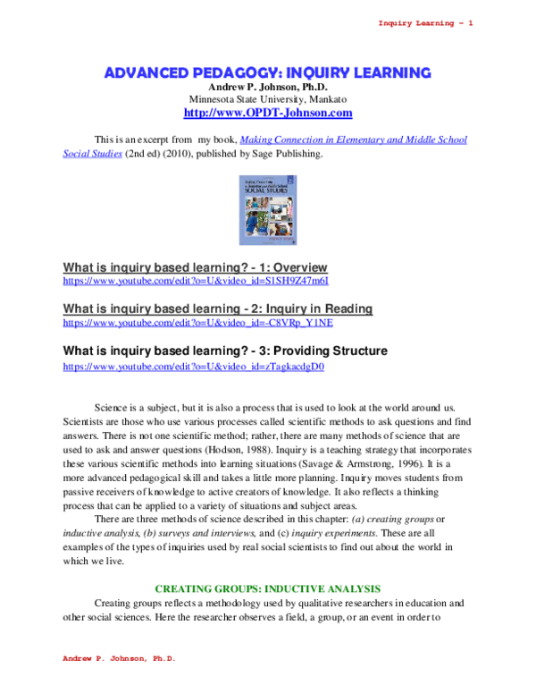 (PDF) WHAT IS INQUIRY LEARNING?