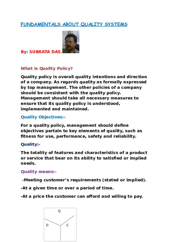 (DOC) QUALITY SYSTEM