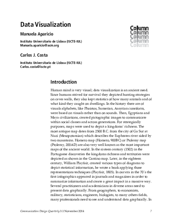 (PDF) Data Visualization
