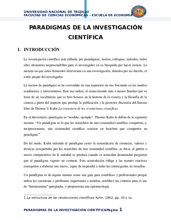 (DOC) PARADIGMAS DE LA INVESTIGACIÓN CIENTÍFICA katherine pamela carbajal abanto Academia.edu