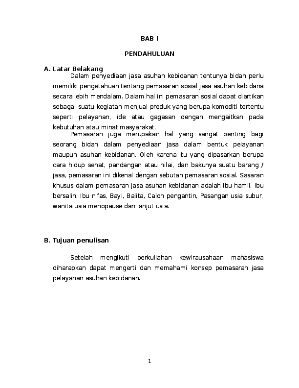 Doc Pemasaran Jasa Pelayanan Kebidanan Cahya Latief Academia Edu