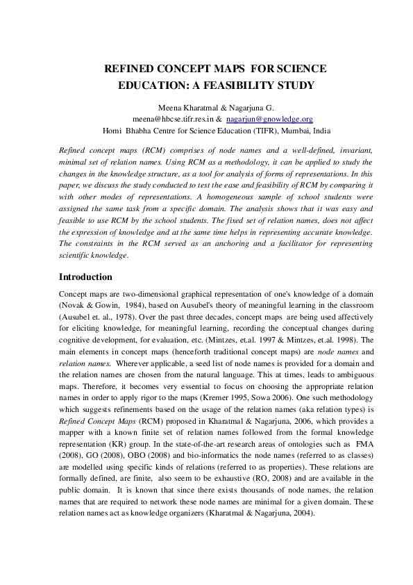 (PDF) Refined Concept Maps for Science Education: A Feasibility Study