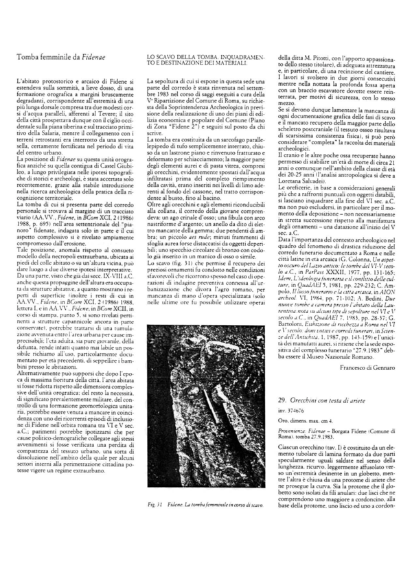 (PDF) Tomba femminile da Fidenae, in: Archeologia a Roma - La materia e ...