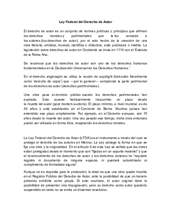 (DOC) LEY FEDERAL DE LOS DERECHOS DE AUTOR