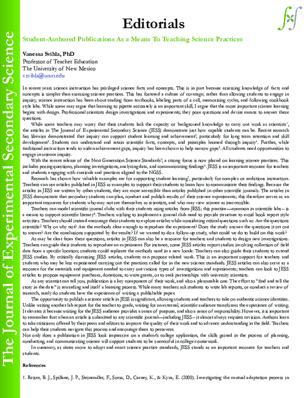 (PDF) Editorial: Student-authored publications as a means to teaching ...