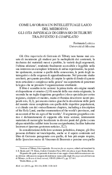 (PDF) COME LAVORAVA UN INTELLETTUALE LAICO DEL MEDIOEVO. GLI OTIA