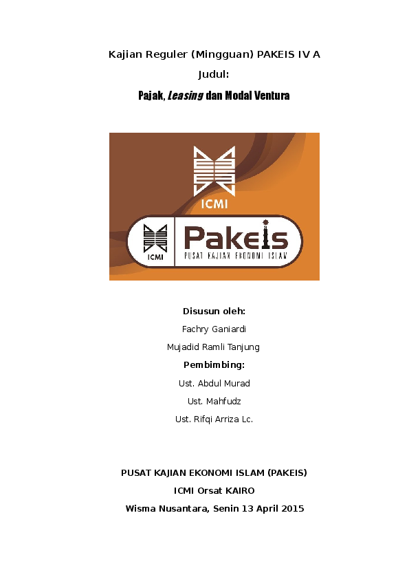 Doc Pajak Leasing Dan Modal Ventura Mujadid Ramli Academia Edu Doc Pajak Leasing Dan Modal Ventura Mujadid Ramli Academia Edu