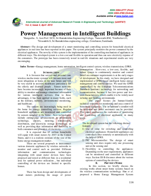 (PDF) Power Management in Intelligent Buildings