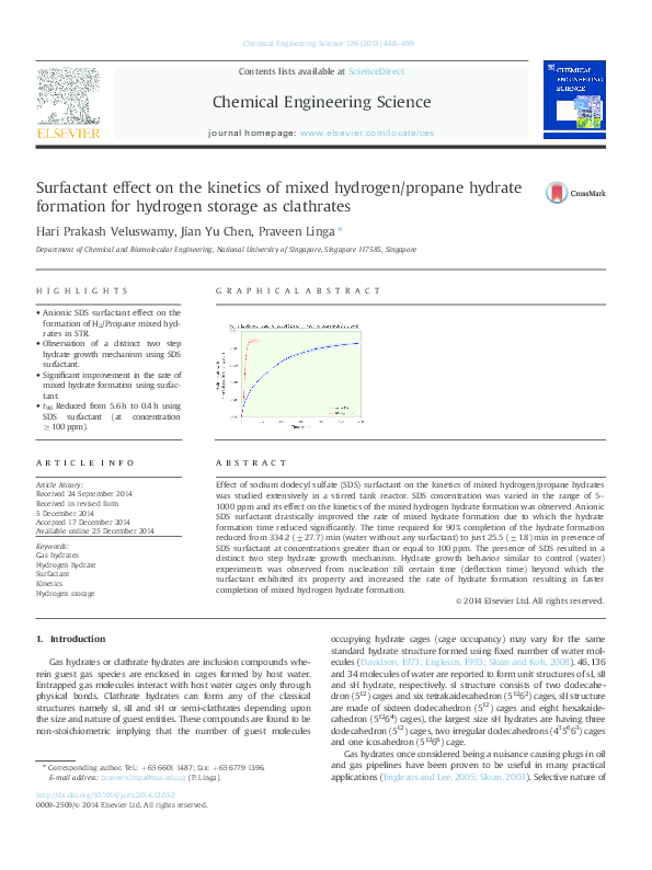 (PDF) Surfactant effect on the kinetics of mixed hydrogen/propane ...