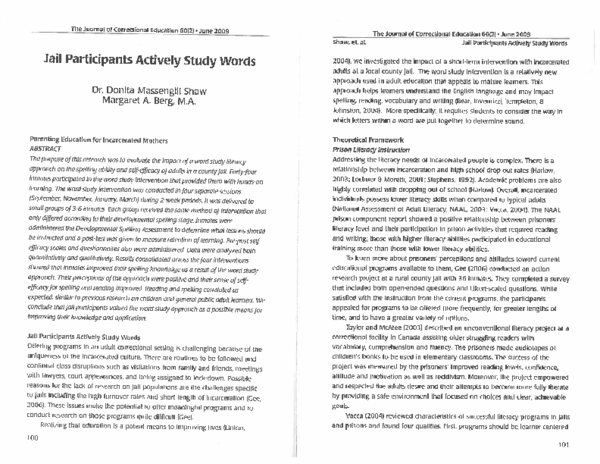 (PDF) Jail Participants Actively Study Words