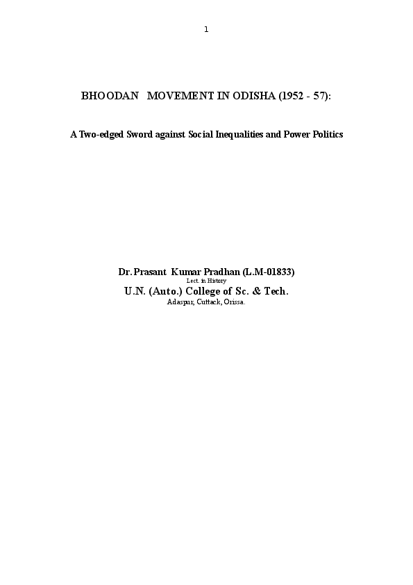 Bhoodan movement essay picture