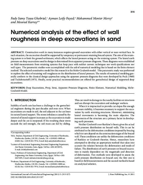 (PDF) Numerical analysis of the effect of wall Roughness in Deep ...