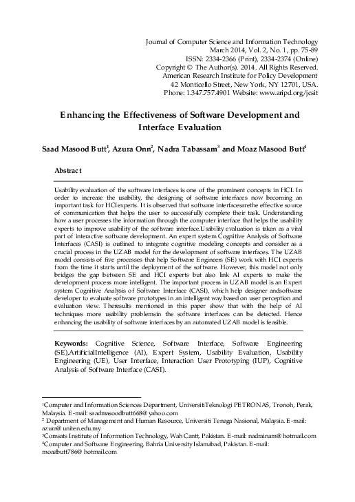 (PDF) Enhancing the Effectiveness of Software Development and Interface ...