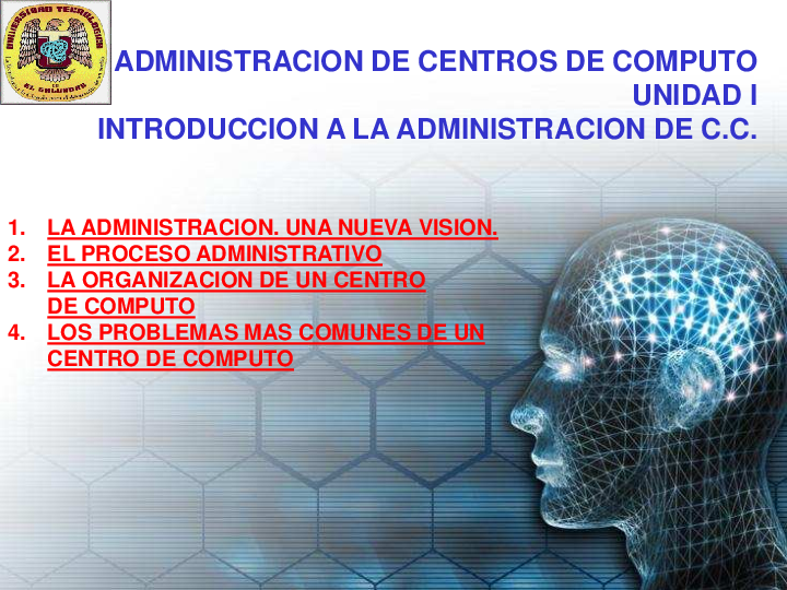(PDF) ADMINISTRACION DE CENTROS DE COMPUTO UNIDAD I INTRODUCCION A LA