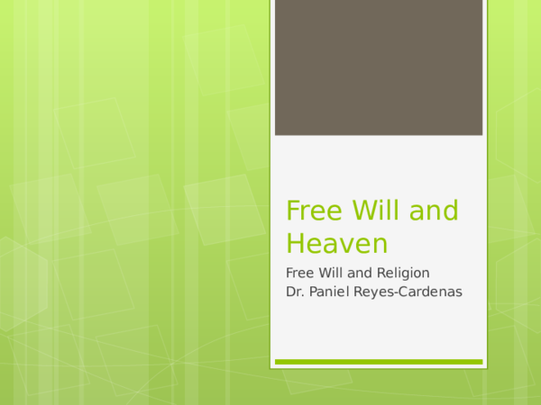 (PPT) Slides for Lectures on Heaven and Free Will