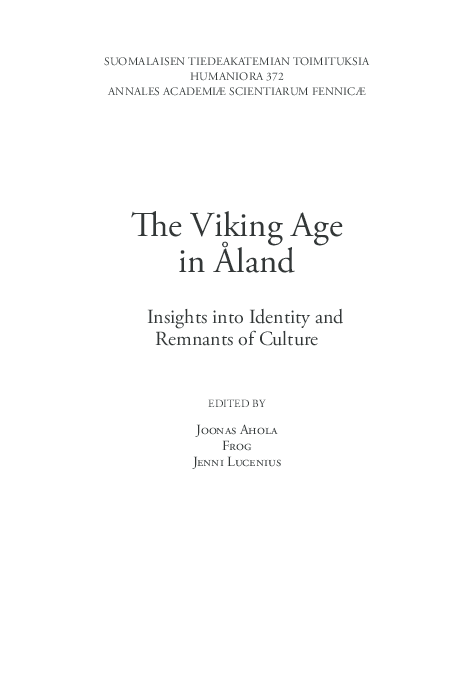 From Mythology to Identity and Imaginal Experience: An Exploratory Approach to the Symbolic Matrix in Viking Age Åland