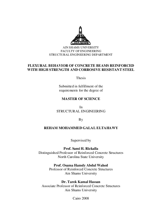 (PDF) FLEXURAL BEHAVIOR OF CONCRETE BEAMS REINFORCED WITH HIGH STRENGTH ...