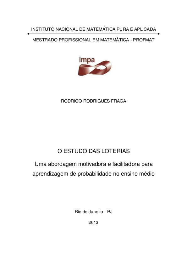 (PDF) INSTITUTO NACIONAL DE MATEMÁTICA PURA E APLICADA