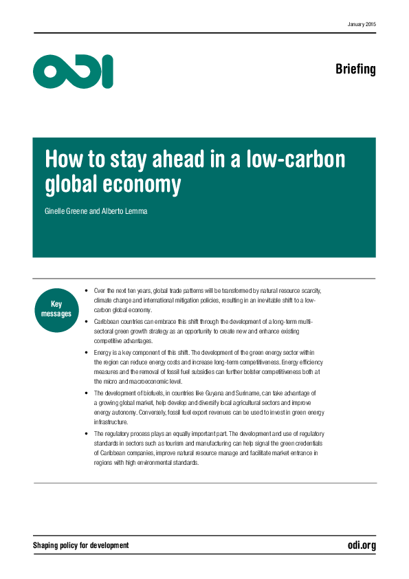 (PDF) How to stay ahead in a low carbon economy