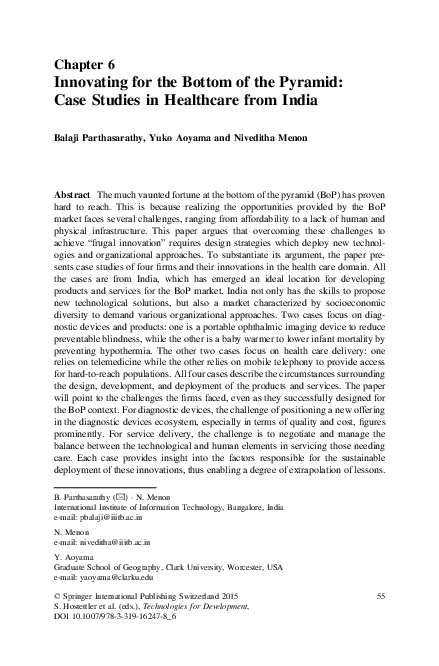 Bottom of the pyramid case study essay image