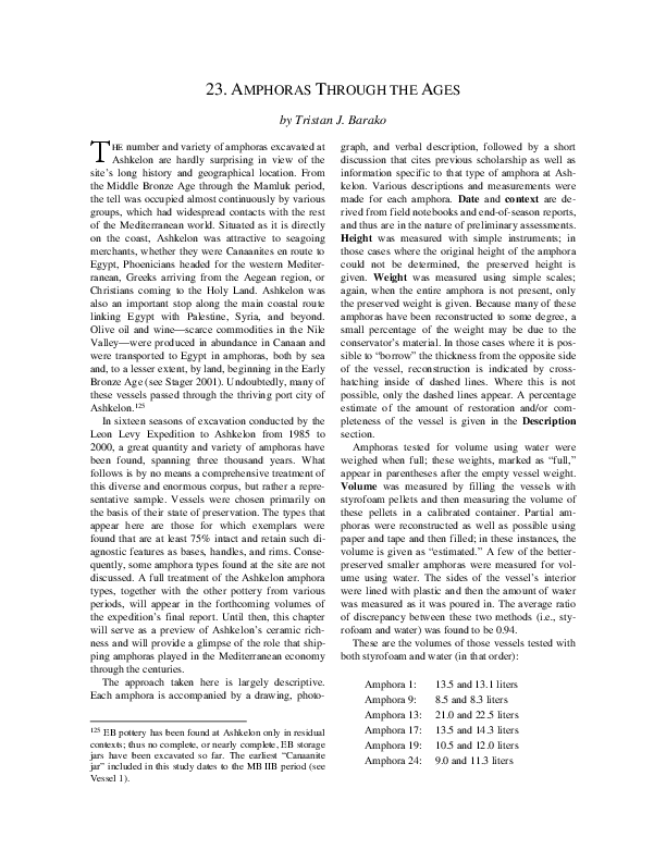 (PDF) Amphoras through the Ages