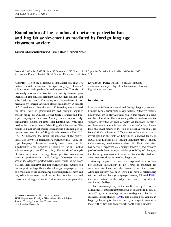 Academic Anxiety How Perfectionism And >> Pdf Examination Of The Relationship Between Perfectionism And Academic Anxiety How Perfectionism And >> Pdf Examination Of The Relationship Between Perfectionism And