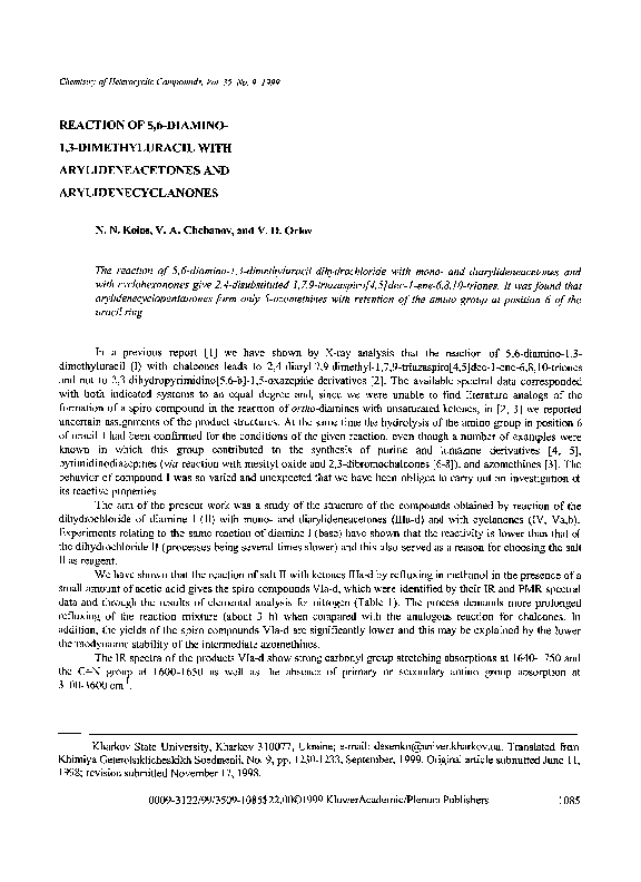 reaction-of-5-6-diamino-1-3-dimethyluracil-with-arylideneacetones-and