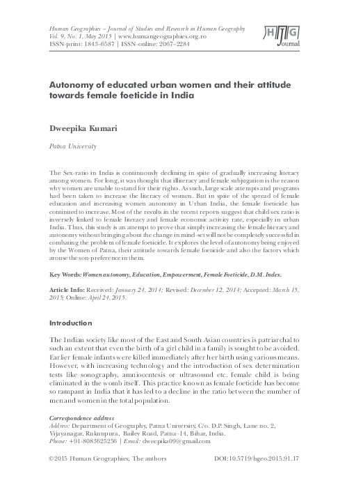 Women's autonomy means quizlet image