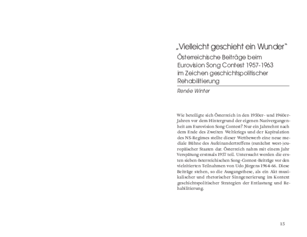(PDF) „Vielleicht geschieht ein Wunder“. Österreichische Beiträge beim