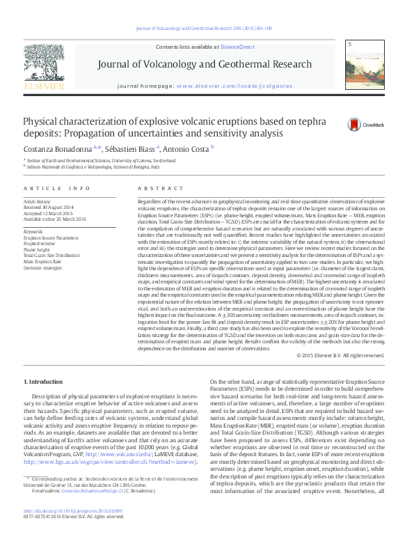 Physical characterization of explosive volcanic eruptions based on ...