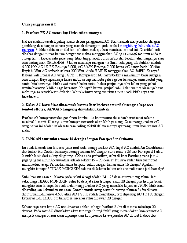 Ac Indoor Bunyi Tek Tek Dunia Belajar