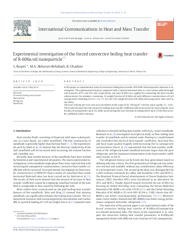 (PDF) Experimental investigation of the forced convective boiling heat ...