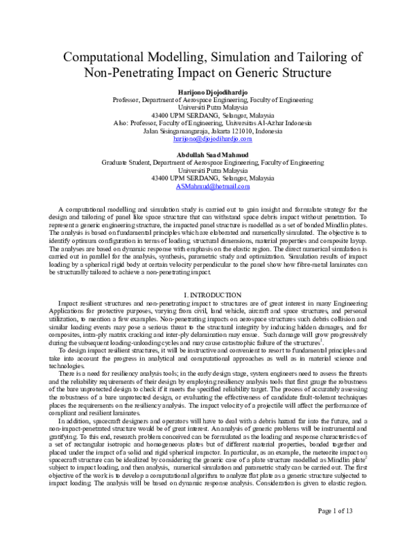 (PDF) Computational Modelling, Simulation and Tailoring of Non ...