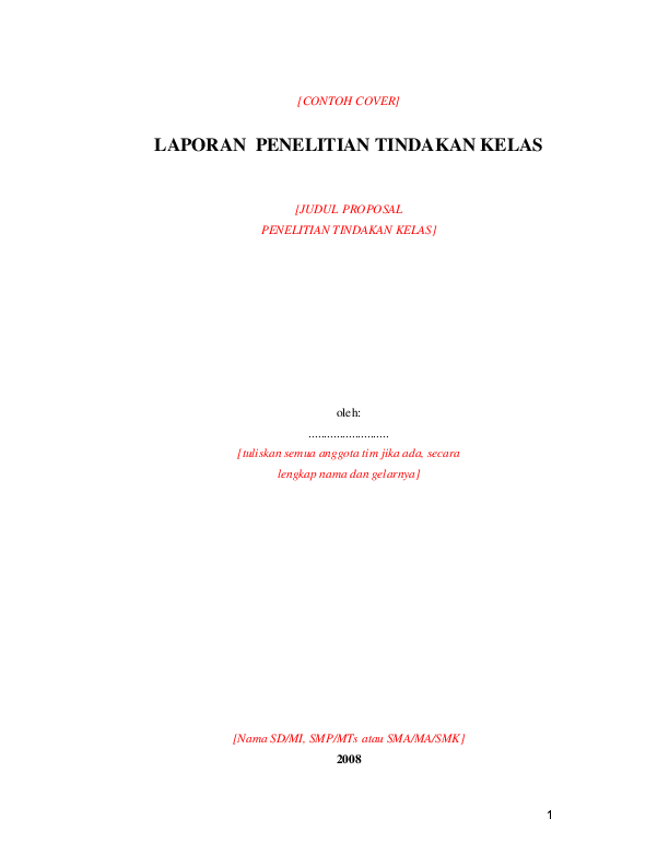 Pdf Format Laporan Ptk Sabar Odin Academia Edu