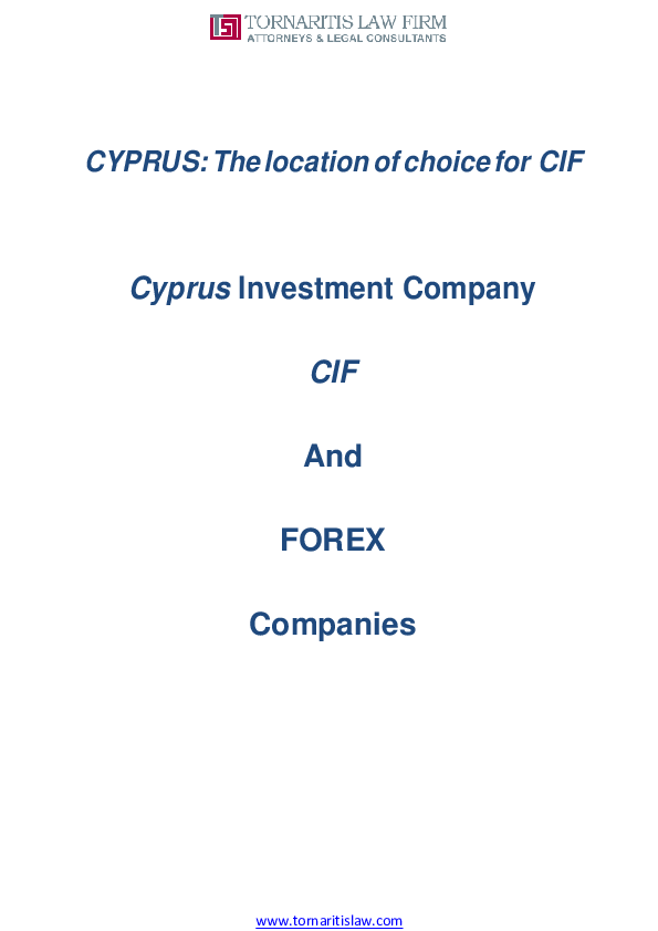 (PDF) Cyprus Investment Company CIF And FOREX Companies