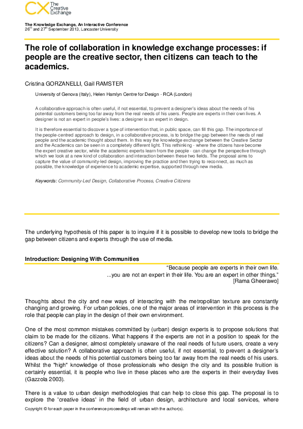 (PDF) The role of collaboration in knowledge exchange processes: if ...