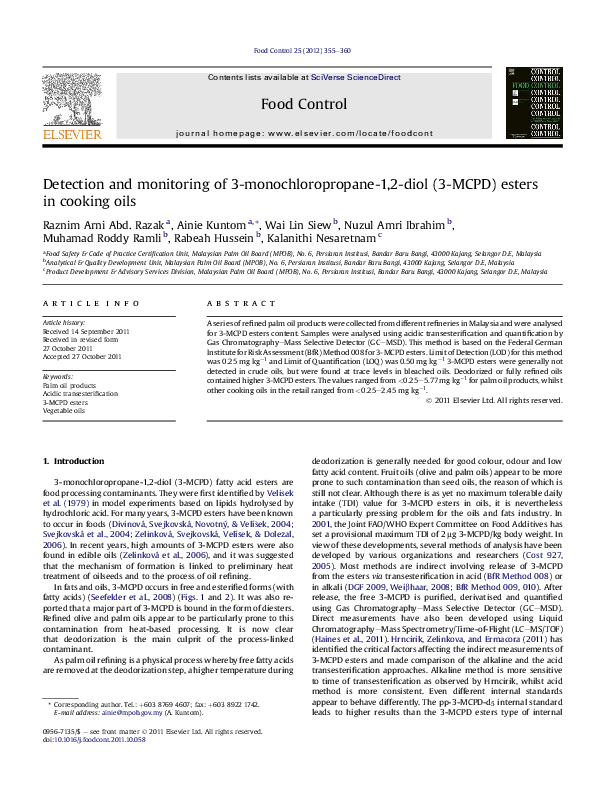 PDF) Detection and monitoring of 3-monochloropropane-1,2 ... PDF) Detection and monitoring of 3-monochloropropane-1,2 ...