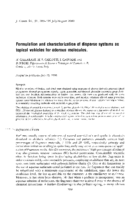 (PDF) Formulation and characterization of disperse systems as topical ...