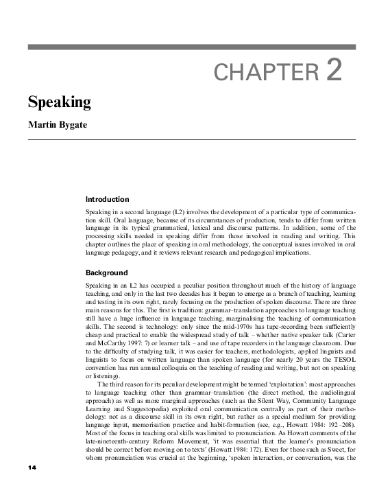 (PDF) Speaking by Martin Bygate
