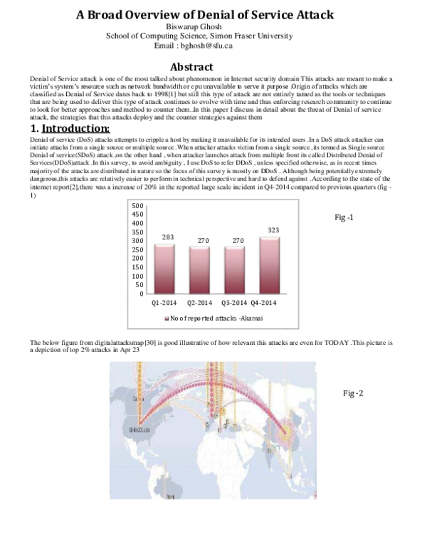 (PDF) A Broad Overview of Denial of Service Attack