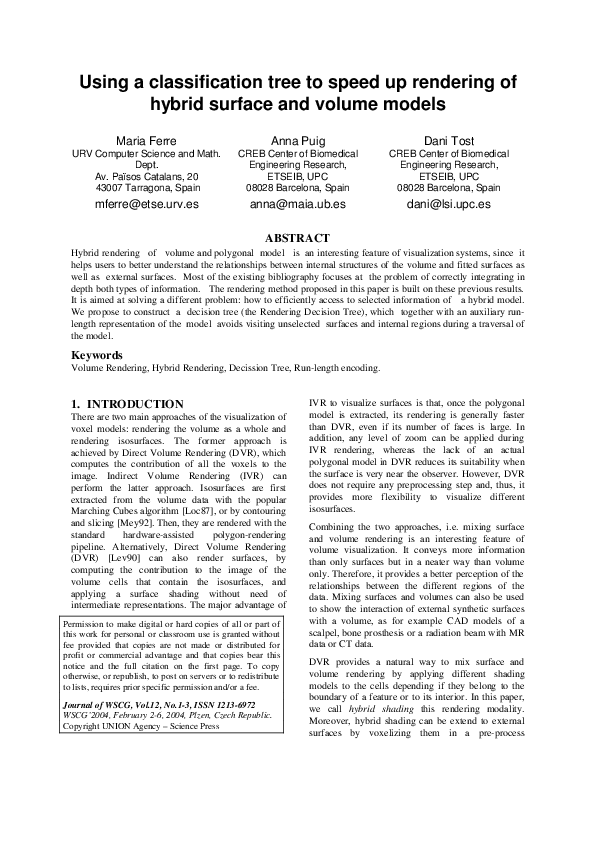 (PDF) Using a Classification Tree to Speed up Rendering of Hybrid ...