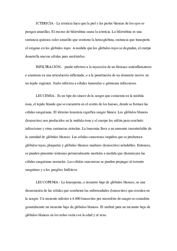 Blancos en ninos de globulos disminucion