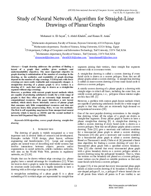(PDF) Study of Neural Network Algorithm for Straight-Line Drawings of ...