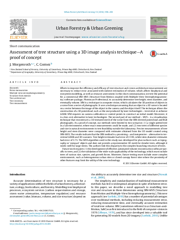 (PDF) Assessment of tree structure using a 3D image analysis technique ...