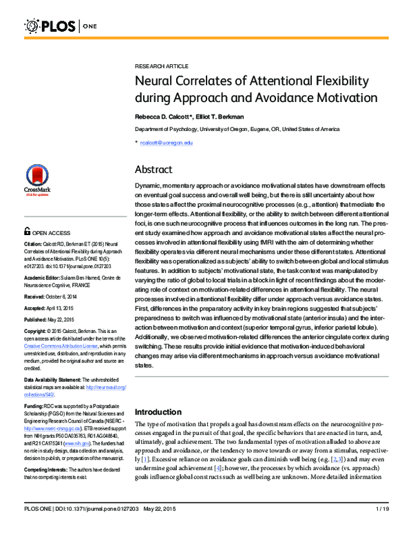 (PDF) Neural Correlates of Attentional Flexibility during Approach and ...