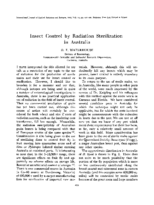(PDF) Insect Control by Radiation Sterilization in Australia Jessica