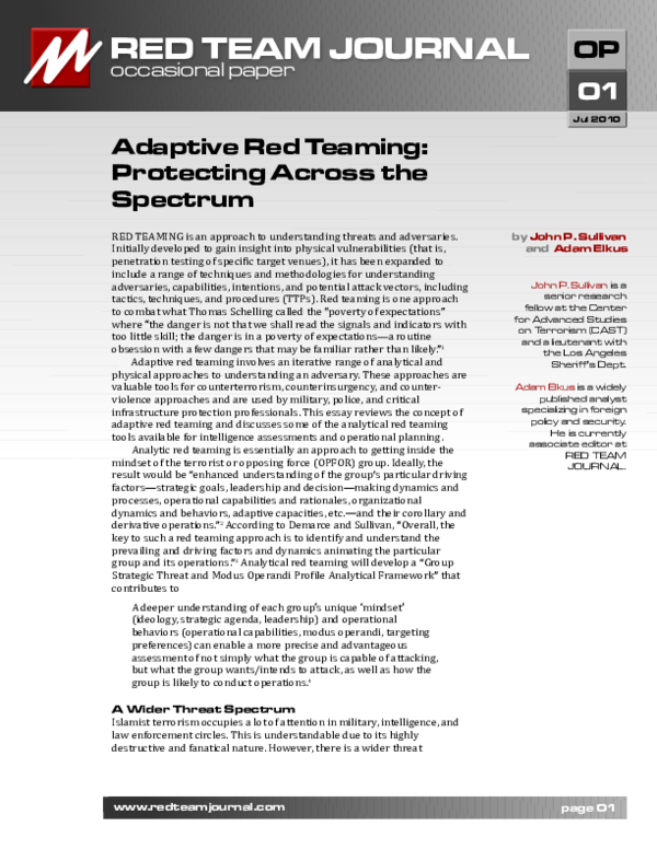 (PDF) Adaptive Red-Teaming: Protecting Across the Spectrum
