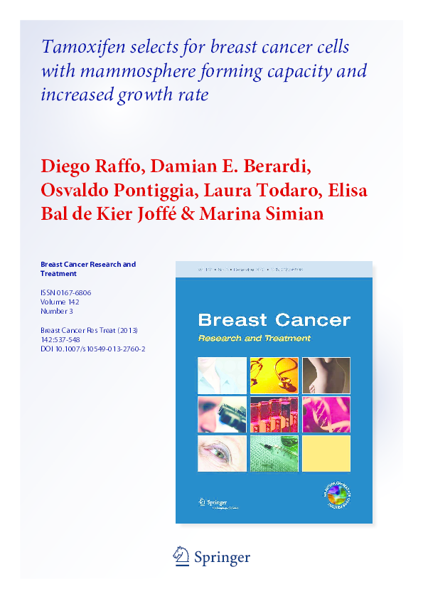 (PDF) PRECLINICAL STUDY Tamoxifen selects for breast cancer cells with ...