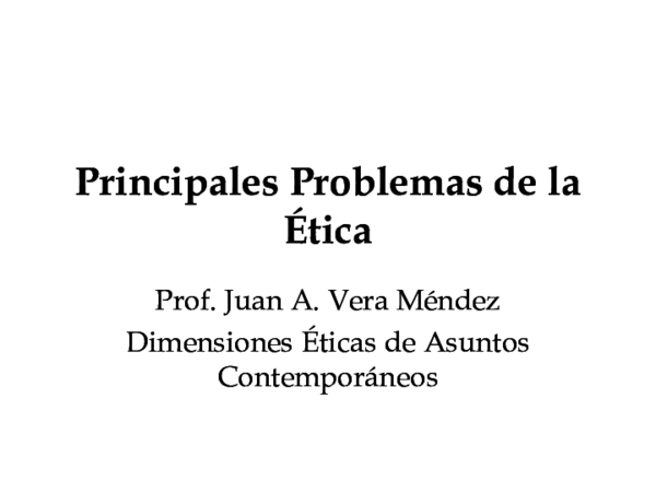 (PDF) Principales Problemas de la Ética