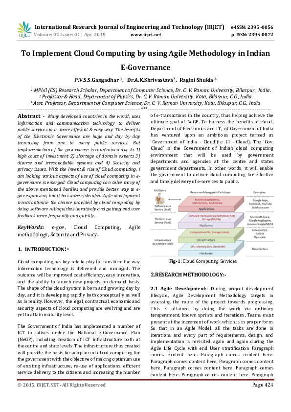 (PDF) IRJET-To Implement Cloud Computing by using Agile Methodology in ...